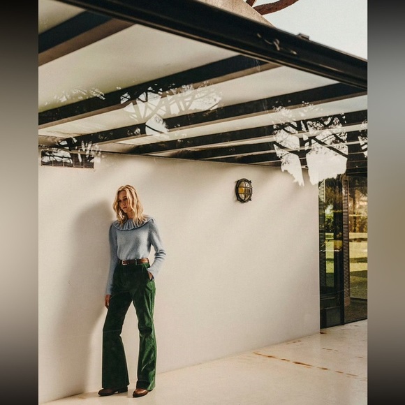 NWOT Weekend MaxMara label-cut Green Bootcut Trousers IT38 US2/4 - Picture 6 of 17